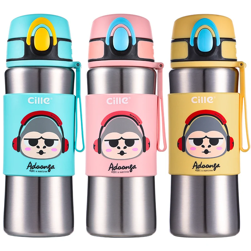 Tumblers Термокружка бутылка для напитков из нержавеющей стали чашка холодная бутылка Borraccia Gourde мультфильм вакуумная колба бутылка для воды EE5BW