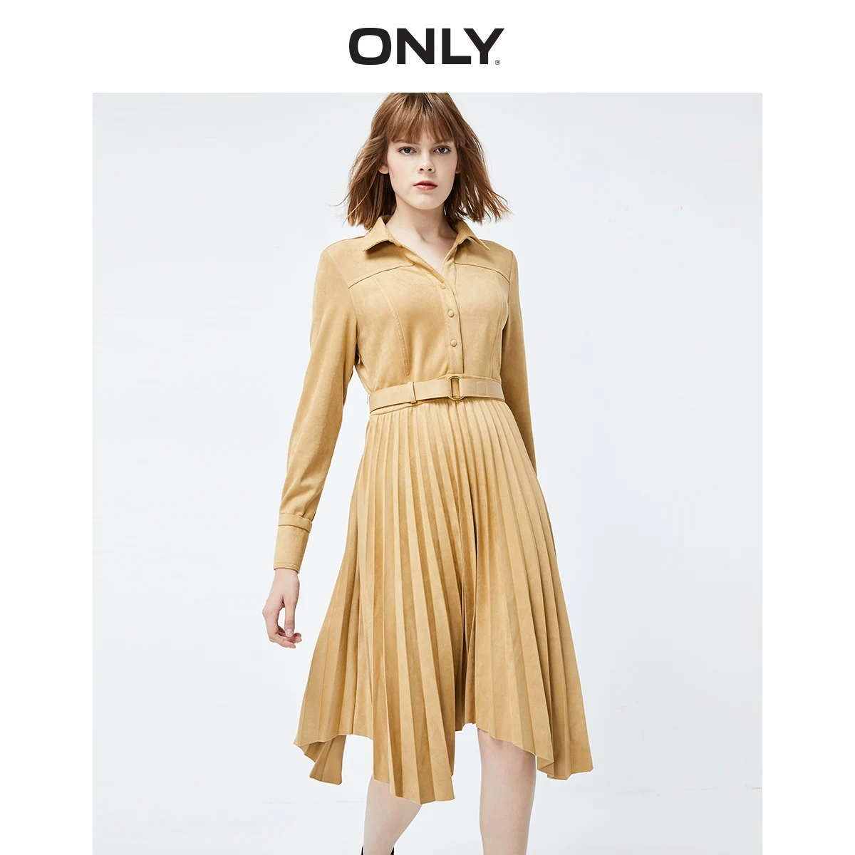 Только Женская темпераментная замшевая плиссированная Асимметричная юбка с