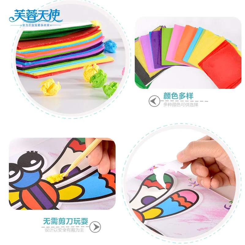 Children s puzzle creative DIY hand kneading paper stickers three dimensional sticker painting children s day 5