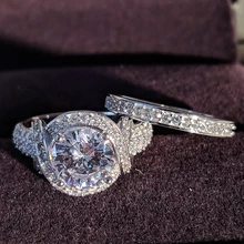 Новинка, модные кольца из стерлингового серебра S925 пробы, женские Свадебные обручальные Роскошные ювелирные изделия для невесты,, персонализированные R4320S