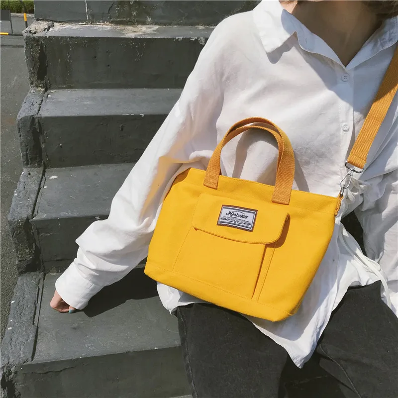 

INS Super Fire Japanese-style GIRL'S Versatile Korean-style Ulzzang Students Small Canvas Bag College Style Crossbody Bag