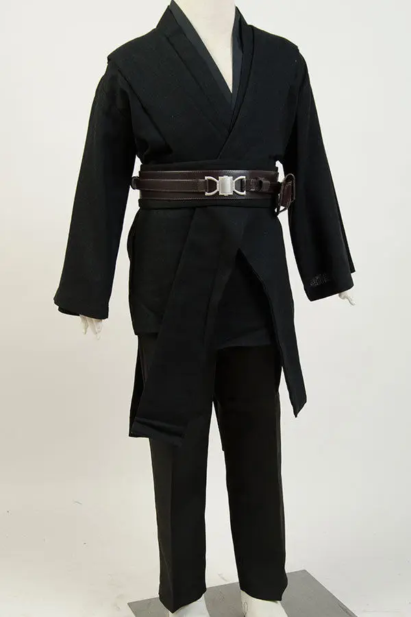 Disfraz de Anakin Skywalker para niños, traje de Cosplay, capa negra, uniforme de Halloween, Carnaval
