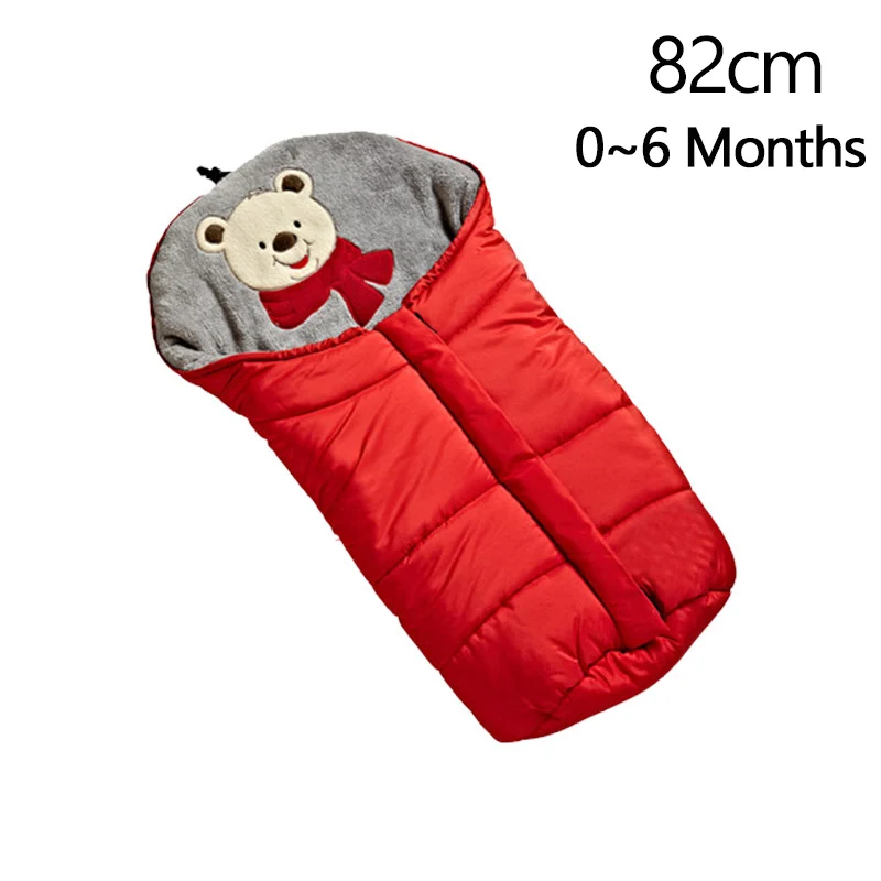 82cm-Red Детские коляски спальные мешки осень зима толстый теплый Конверт для новорожденных ветрозащитный кокон коляска спальные мешки Лапка - Цвет: 82cm-Red