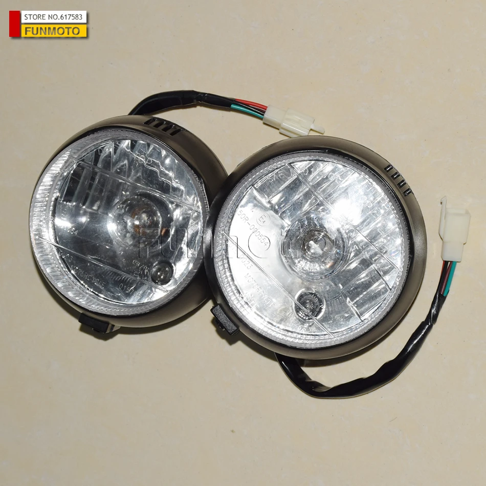 2pcs Headlight with EEC suit for PGO250 BUGGY Or KANDI 250/KINROAD 250 BUGGY/KANDI250 BUGGY