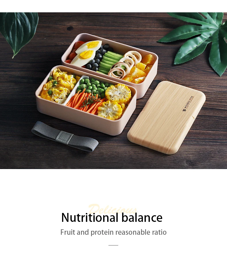 Oneisallмикроволновый двухслойный Ланч-бокс 1200 мл деревянный салат Bento box BPA бесплатно портативный контейнер для работников студентов