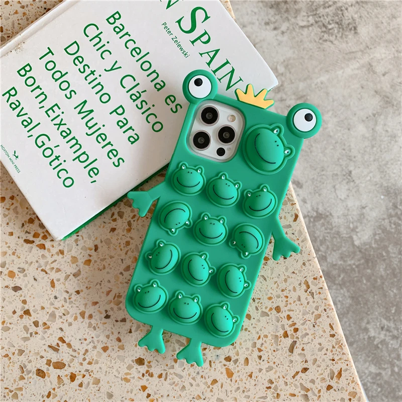 Agrotera Soft Silicone Case Cover for iPhone 7 8 Plus X XS XR 11 Pro Max SE 2020 12 3D Cute Cartoon The Frog Prince Mouse Ears