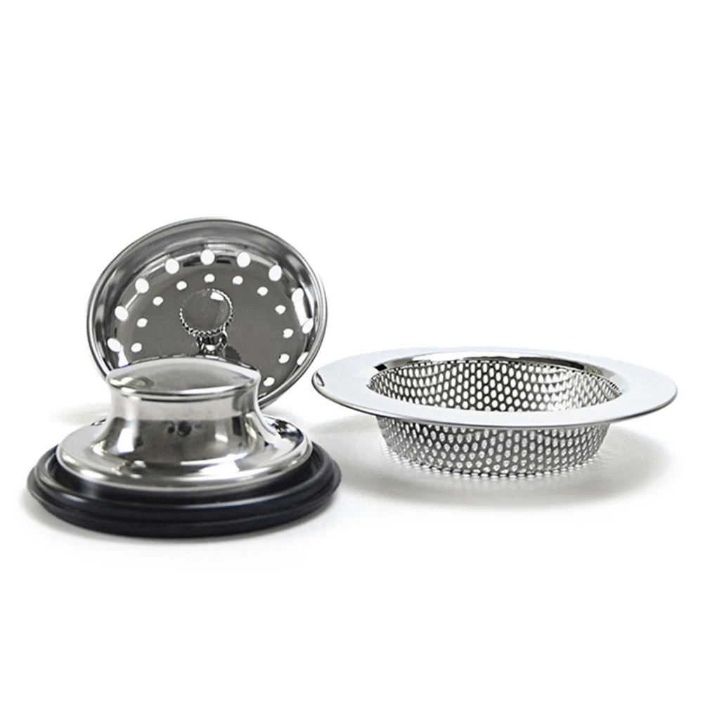 Drain Strainer Practical Stainless Steel Three Piece Suit Black Strong 3PCS/Set Durable Anti