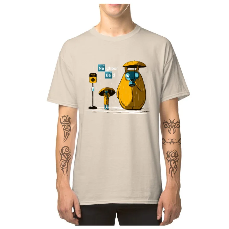 Graphic Men Tops Shirts Breaking_Neighbour_3640 Printing T-Shirt All Cotton Short Sleeve Normal T Shirts Crewneck Breaking_Neighbour_3640 beige