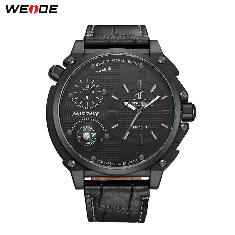 WEIDE Fashion Men's Watches Top Brand Luxury Wristwatch Waterproof Quartz Watch Leather Strap Male Clock Relogio Masculino | Наручные