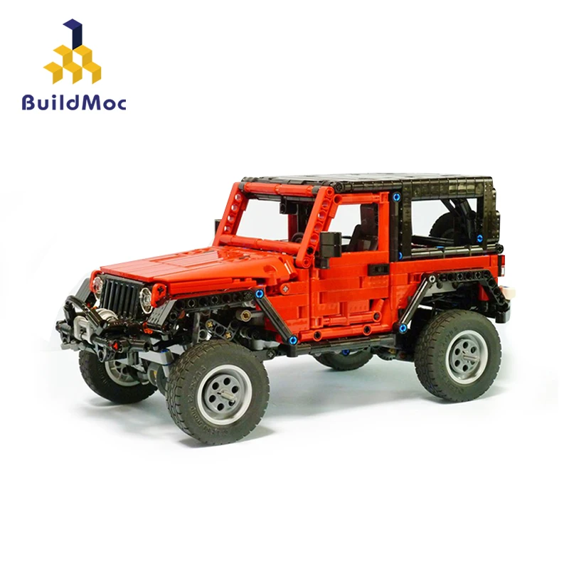 BuildMoc Jeep Wrangler Suzuki Jimny Sierra авантюрист р/у двигатель мощность функция fit строительный блок кирпичи автомобилей детские игрушки