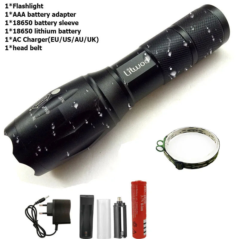 Option 4 Litwod z20 светодиодная вспышка светильник T6/L2 для верховой езды охотничий фонарь, 5 режимов, защита от падения, водонепроницаемый фонарь с приближением, для приготовления пищи на воздухе велосипед светильник - Испускаемый цвет: Option 4