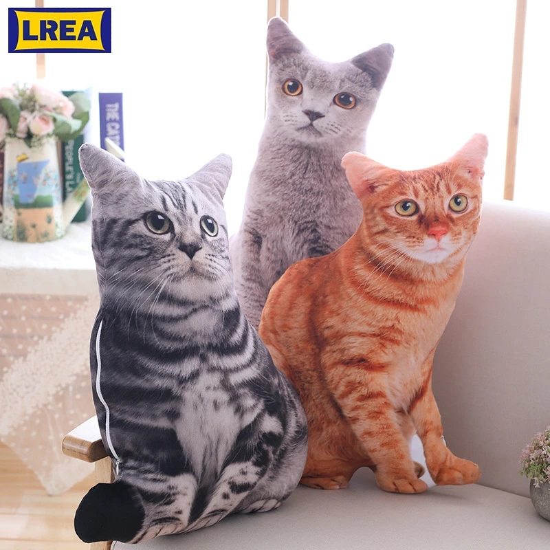 LREA Новинка 50 см cojines плюшевая игрушка милое выражение имитация кошки Подушка для