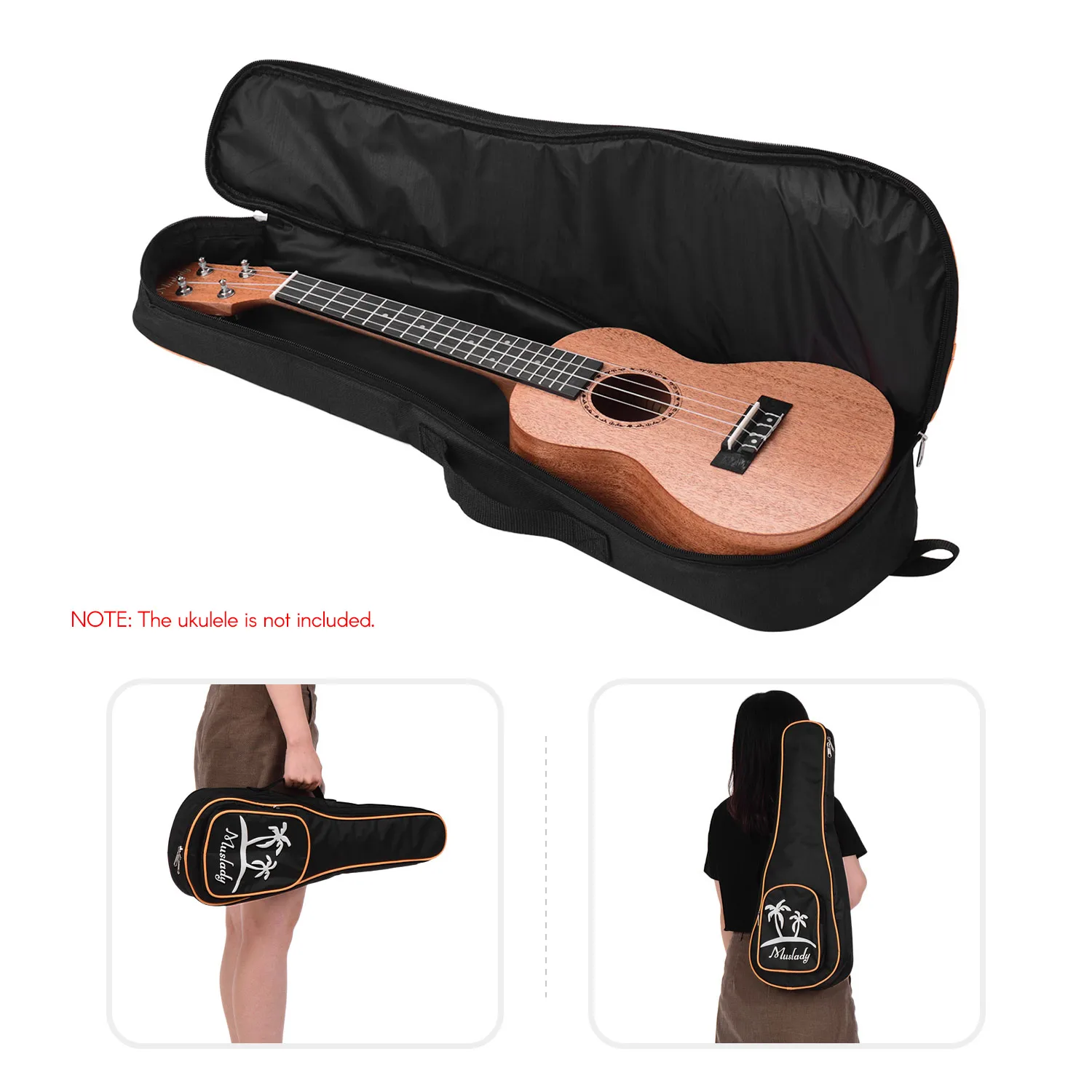 Muslady 23 дюймов концертная сумка для Гавайских гитары укулеле чехол с карамельным наполнителем мягкий чехол Аксессуары для гитары запчасти
