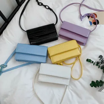 

Retro Fashion Mini Handbags High Quality PU Leather Women's Designer Luxury Shoulder Messenger Bags New Crocodile Pattern Bags