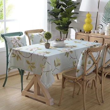 

WUJIE European Style Flowers Pattern Waterproof Tablecloth Oil Proof Table Cloth for Ding Table Cover Home Decoration New Year