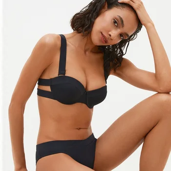 

Bikinis Women's Swimsuit 2020 Push Up Swimwear Sexy Bikini Padded Swimsuit Separate 2 Piece Set Bathing Suit Black Holiday