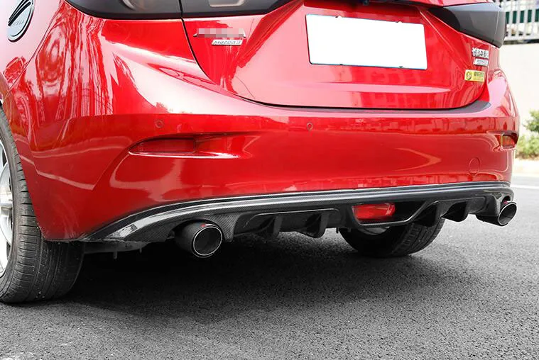 Для Mazda 3 AXELA- ABS углеродное волокно стиль задний спойлер автомобильный бампер диффузор авто аксессуары
