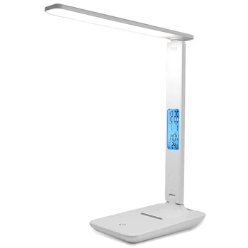 

LED Desk Lamp with Wireless Charging,Press Sensor Dimming Charging Table Light 3-Stage Dimming Dimming Eye-Friendly Alarm Clock