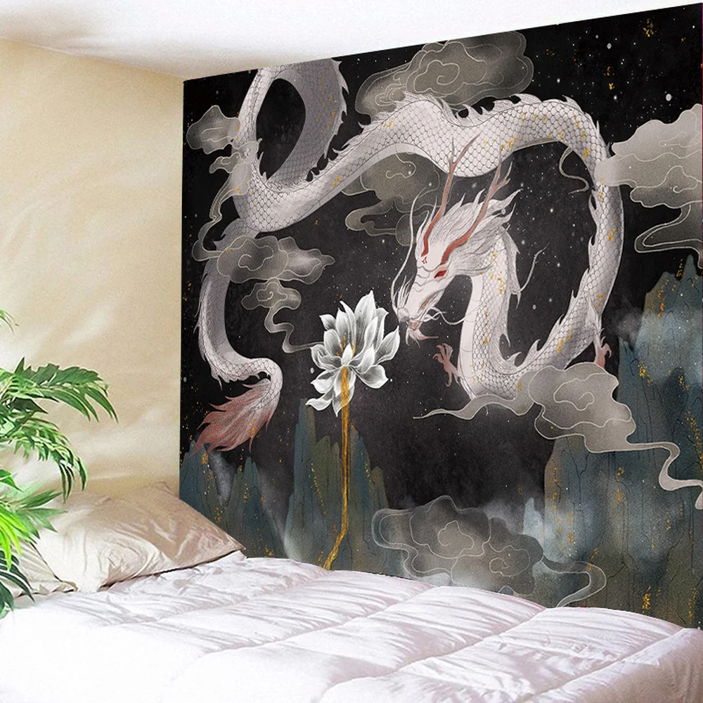 Anime Heroine Indian Mandala Tapestry Wall Hanging Chinese Style Vase Witchcraft Dragon Bohemian Gypsy Tapestries Tapiz | Дом и сад
