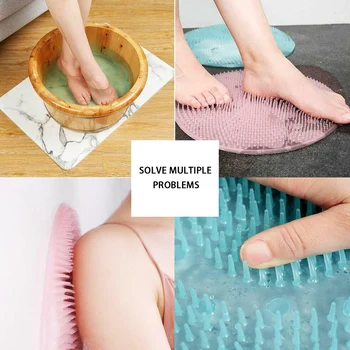 

NEW Silicone Bath Massage Cushion Brush Anti-slip for Lazy Wash Feet Clean Dead Skin Bathroom