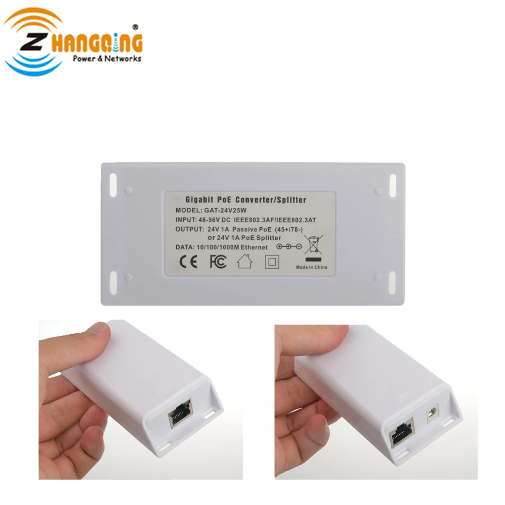 IEEE 802.3af/at 24V PoE Converter gigabit Splitter for Ubiquiti and Mikrotik From Switches with 24 Volt 25 Watts Output | Безопасность и