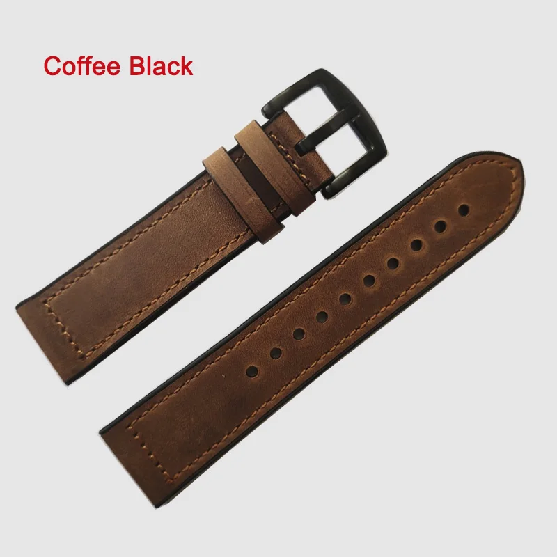 Coffee Brown Brown 22 мм ремешок для часов Amazfit huawei samsung Galaxy Watch 46 мм Шестерня S3 сменный ремешок Quick Fit из натуральной кожи и силикона - Цвет ремешка: Coffee Brown Brown