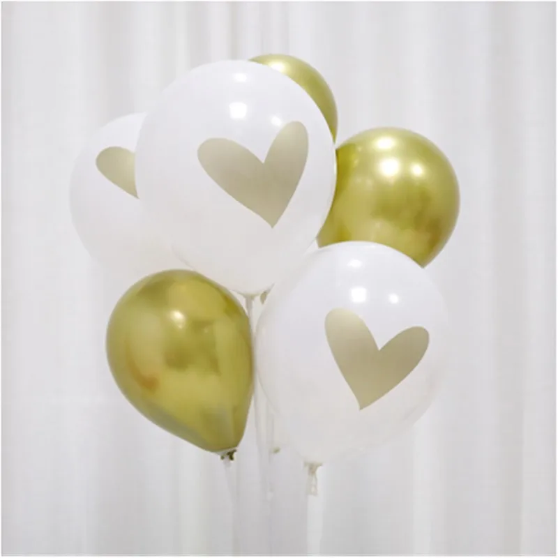 as picture 10 шт. 10 дюймов воздушный шар в форме сердца I love you принт Декор из латекса поставки С Днем Рождения шар на День святого Валентина Свадебная вечеринка - Цвет: as picture