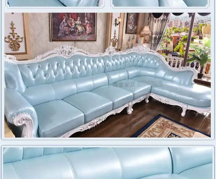 Высококачественная Европейская старинная для гостиной диван мебель из натуральной кожи xhs005