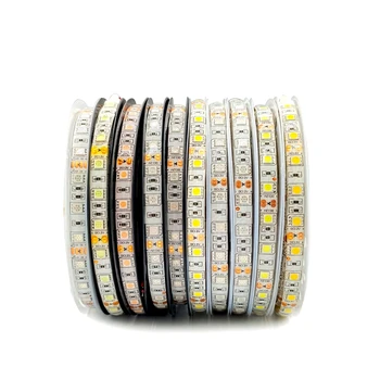 

5m 5050 300LEDs RGB RGBW Luces LED Strip 60LEDs/m Flexible Home Decoration Lighting White/Black PCB DC12V IP30/IP65