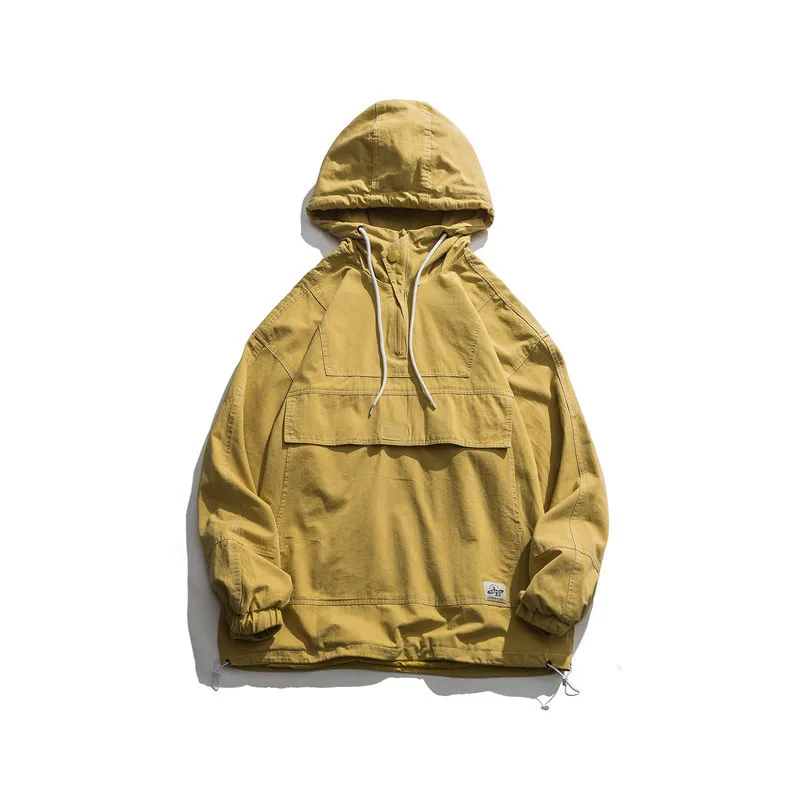 

Luoye luo ye 2020 Spring Hooded Open Wire Chest Bag Cover Large Pocket Loose-Fit Popular Brand Jacket Men's Wt912