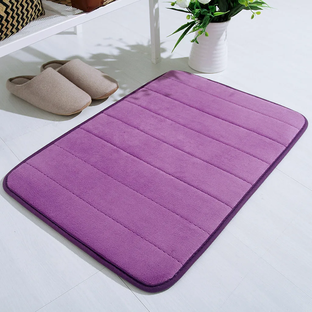 Впитывающий мягкий коврик с эффектом памяти напольный для ванной и спальни коврик для душа - Цвет: Purple