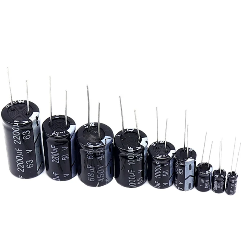 10V 16V 25V 50V 63V 100V 250V 400V 450V electrolytic capacitor 22uF 33uf 47uf 68uf 82Uf 100uf 220uf 330uf 470uf 680uf 10pcs