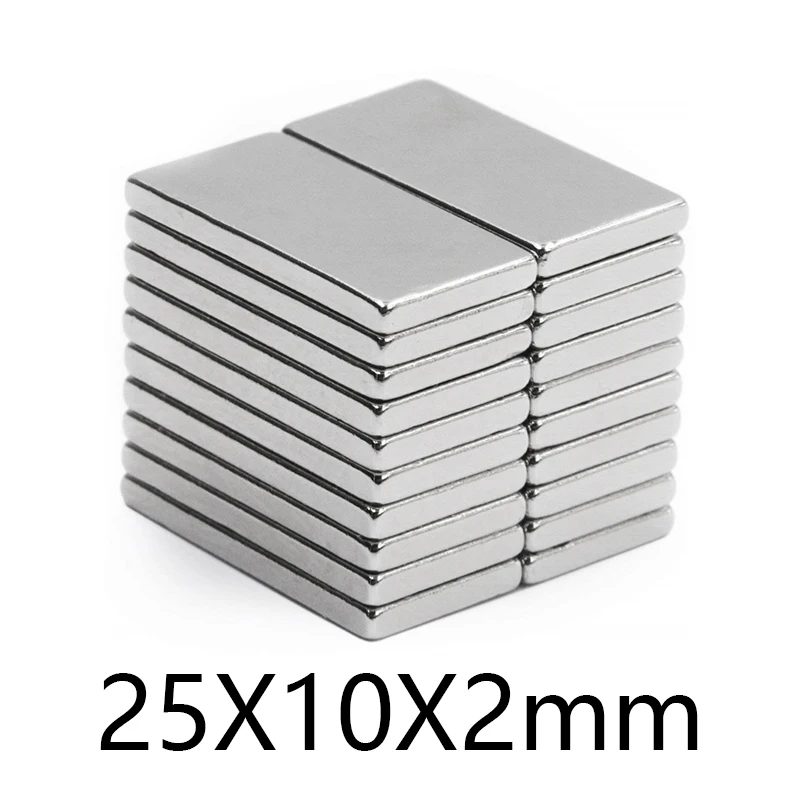 10-100 шт. 25x10x2 мм блок ремесел магниты Неодимовый магнитный 25 * 10 2 кубоид сильный