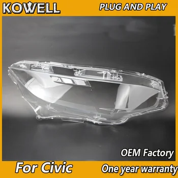 

KOWELL Car cover for Honda CIVIC X 10th 2016 2017 Headlight glass cover for civic headlight cover