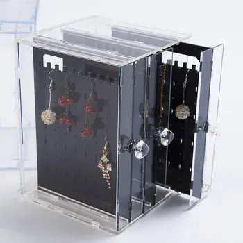 

Acrylic Jewelry Organizer Box Display Storage Case Earrings Bracelet Hanger Decoration Girls Gift Women Makeup 2020