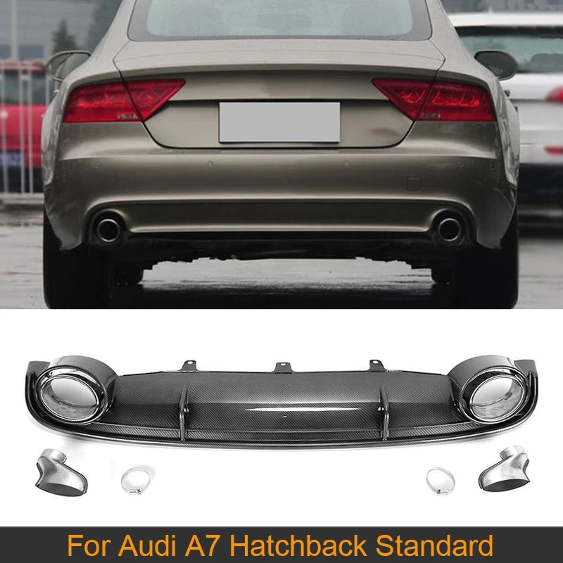 Автомобильный задний бампер диффузор спойлер с выхлопом для Audi A7 Standard Hatchback 4