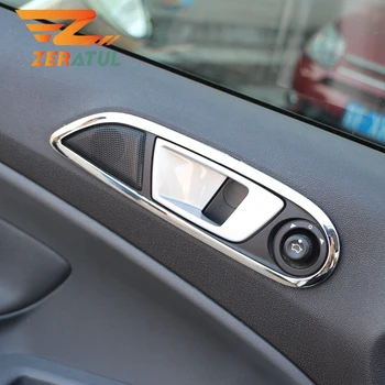 

Zeratul Auto 4pcs/set Car Accessories for Ford Fiesta MK7 2009-2014 Car Interior Inner Door Handle Bowl Cover Trim Sticker