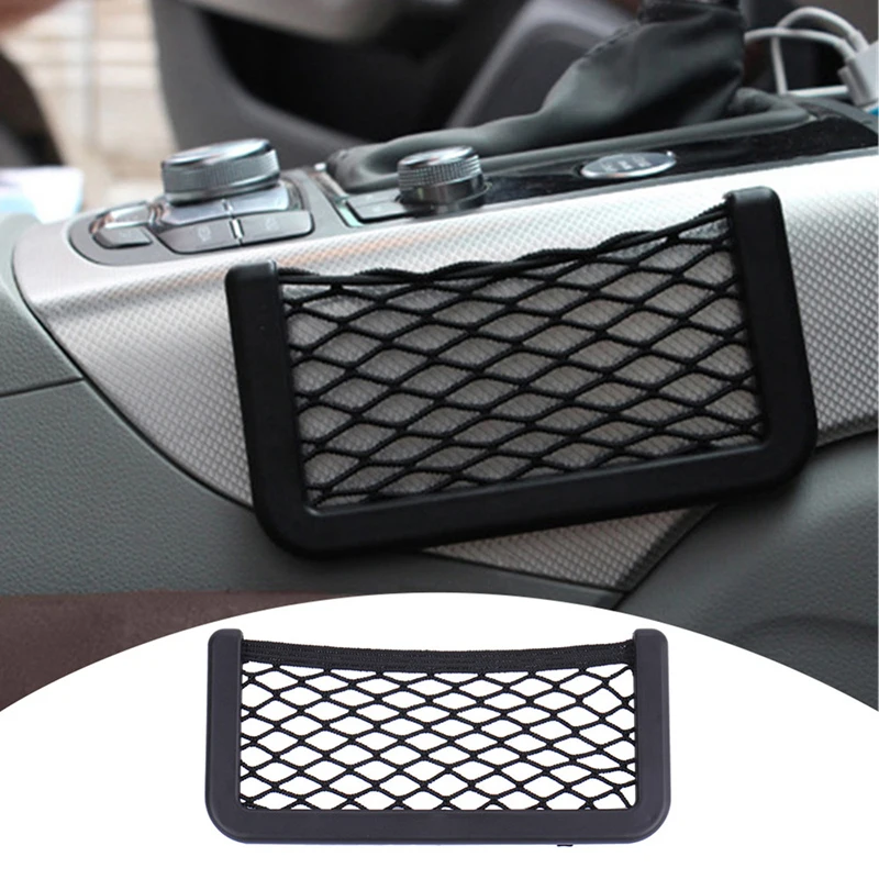 

15x8cm Auto Storage Organizer Mesh Net Bag Holder Pocket Auto Interior Accessories Car Seat Back Organizer Stowing Tidying
