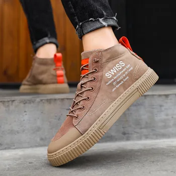 

Handsome men's breathable canvas shoes high elastic rubber shoes comfortable decompression shoes men's casual shoes laces wild