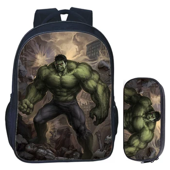 

16inch Superhero Hulk Backpack for Teenage Girls Boys Book Travel Bag Children School Backpacks Pencil Bag Sets