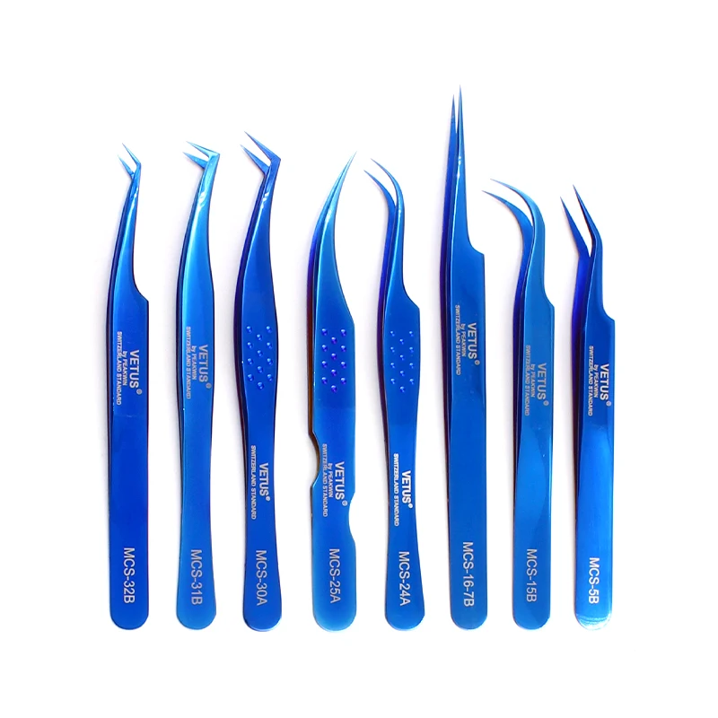 Stainless Steel Lashes Tweezers Anti-static Anti-magn Makeup Tools Professional 3D Volumn Eyelash Extension Tweezers 100% vetus eyelash tweezers eyelash extension tweezers stainless steel applicator tool best quality eyelashes tweezers