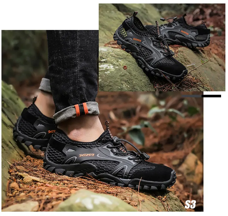 Мужские треккинговые ботинки Большие размеры 39-50 сетчатые дышащие уличные спортивные кроссовки для мужчин летние треккинговые ботинки водонепроницаемая обувь