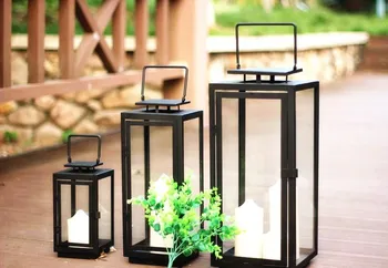 

Retro Portable Iron Glass Candlestick Outdoor Simple Wedding Decoration Candle Holder Luxury Lampe Huile Home Decor GG50zt