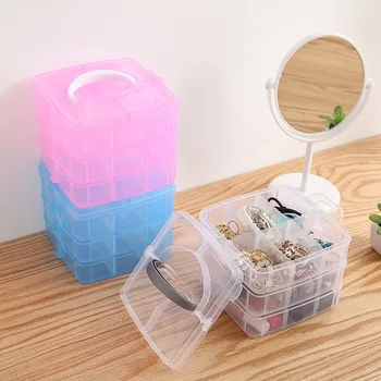 

18 Grids Pro Storage Box Plastic Portable Transparent Cosmetics Storage Case Cosmetics Storage Container Sundries Case
