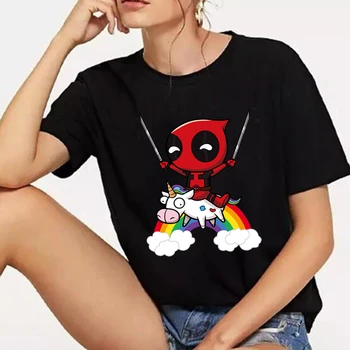 

deadpool rainbow t shirt women tee shirt cotton letter print summer tops franch fashion custom dropshipping clothing