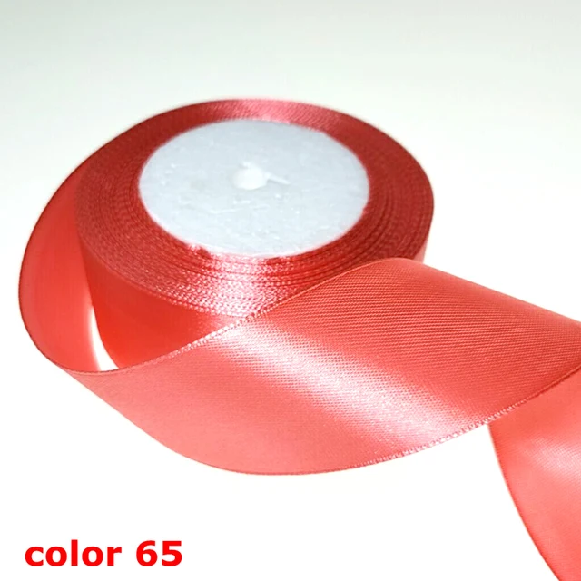 HL 5 meters 15/20/25/40/50mm  Solid Color Satin Ribbons Wedding Decorative Gift Box Wrapping Belt DIY Crafts 65