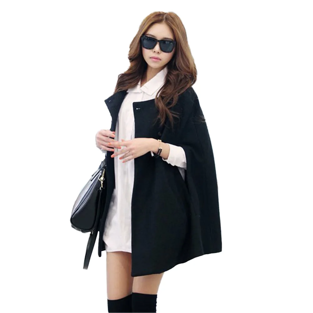 

Womens Capes and Ponchos Korean Version of The New Loose Woolen Cloak Coat Autumn and Winter Woolen Coat Ladies Shawl 2019 New