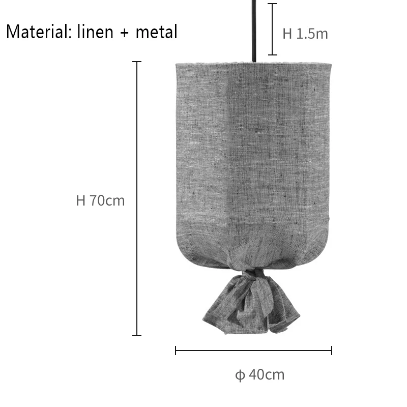 40mx70cm Gray Современные подвесные потолочные светильники из ткани светодиодный подвесной светильник освещение Decoracion гостиная спальня столовая люстра Подвесная лампа - Цвет корпуса: 40mx70cm Gray