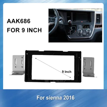 

New Radio Stereo Panel Fascia For Toyota Sienna 2016 Autoradio GPS Nav plate panel Frame Fascias Car Radio Dashboard Accessories