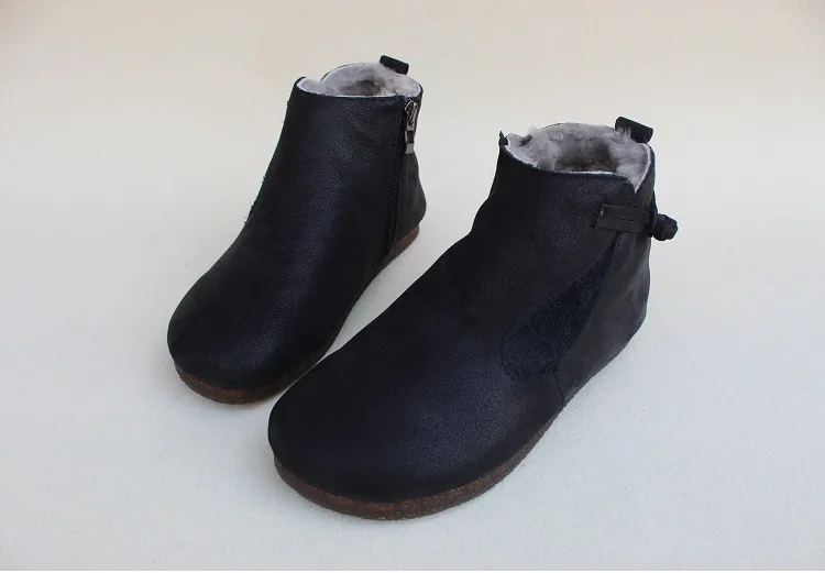 Женские Ботинки Зимняя обувь женские ботильоны из натуральной кожи зимние ботинки на меху женская обувь «Челси» - Цвет: black